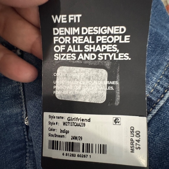 Silver Jeans Co. NWT Plus Size Girlfriend Mid Rise Skinny Jeans 24W Distressed - Picture 14 of 14